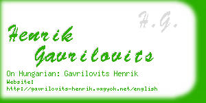 henrik gavrilovits business card